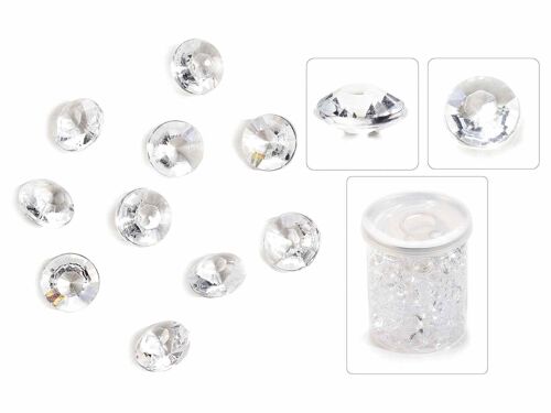 Diamanti decorativi in resina trasparente in barattolo da 72 gr