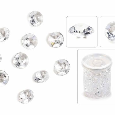 Decorative diamonds in transparent resin in a 72 g jar