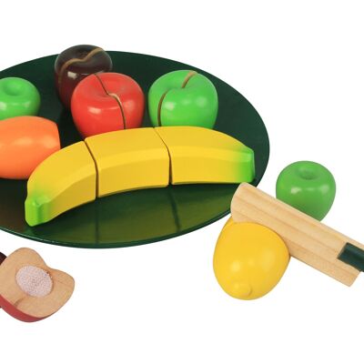 Frutta in legno sul piatto, con velcro