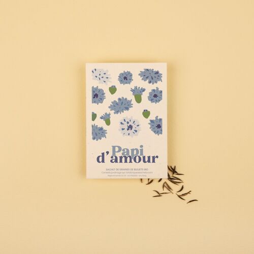 Papi d'amour - Sachet de graines de Bleuet