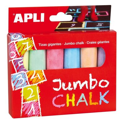 Jumbo chalk assorted colours 6 u.