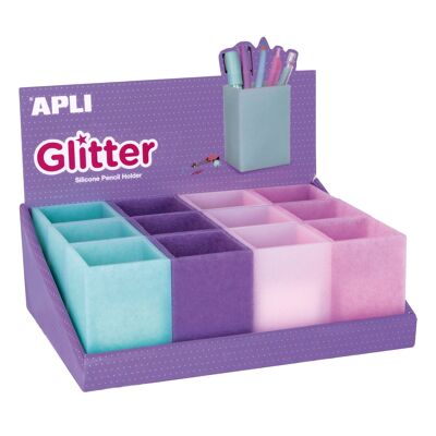 Glitter silicon pen holder