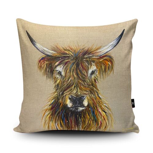 Linen Cow Vegan Suede Cushion