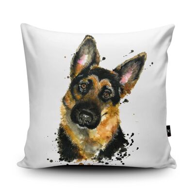 Splatter German Shepherd Vegan Suede Cushion