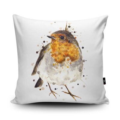 Coussin en daim végétalien Splatter Robin