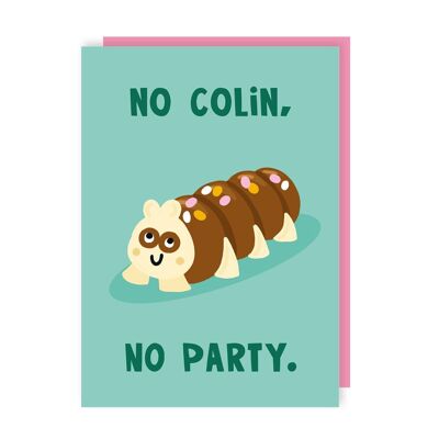 Colin Caterpillar Cake Birthday Card - Party Food - Nostalgie Pack de 6