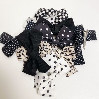 hair clips children black & white | hair accessories kids