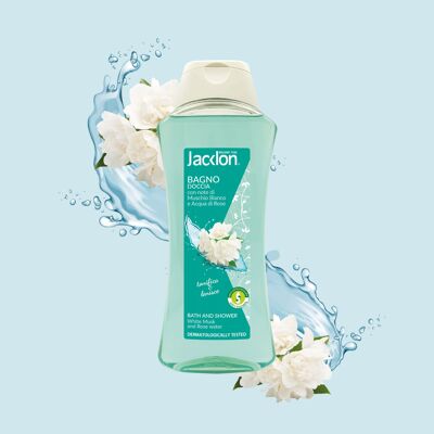 BAÑO DE DUCHA AGUA DE ALMIZCLE BLANCO Y ROSAS 750 ML JACKLON