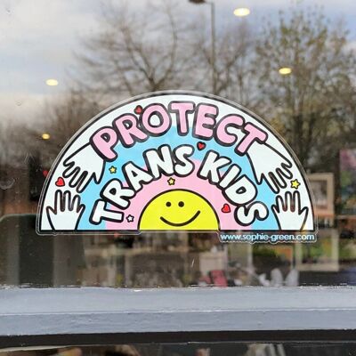 Autocollant de fenêtre Protégez les enfants trans