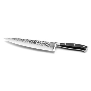 Carbon - Couteau de chef 20 cm martelé avec protection de lame - Sabatier Trompette 2