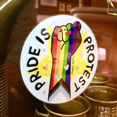 Pride Is Protest GRANDE adesivo per finestra in vinile