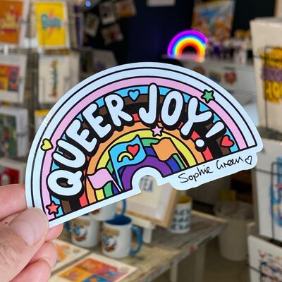 Queere Freude! Großer Vinyl-Aufkleber