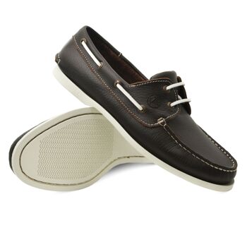 Chaussures Bateau Homme Seajure Balos Cuir Marron 3