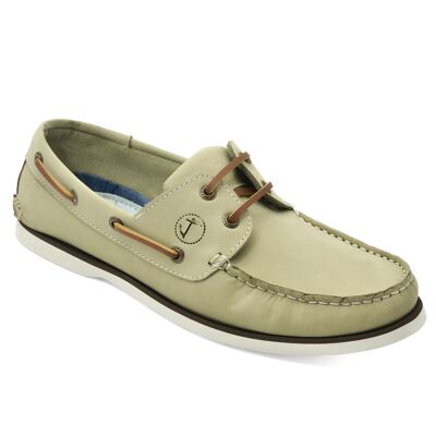 Men’s Boat Shoes Seajure Wavecrest Light Green Nubuck Leather