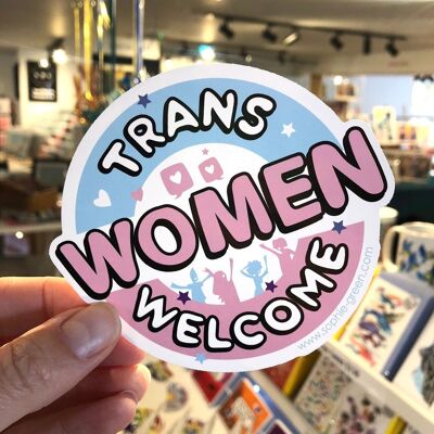 Trans Women Bienvenido GRAN pegatina de vinilo