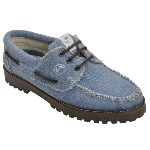 Men’s Boat Shoes Hemp & Vegan Seajure Pampelonne Blue and Brown