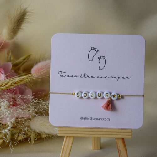 Bracelet annonce grossesse "Tu vas être une super Soeur"