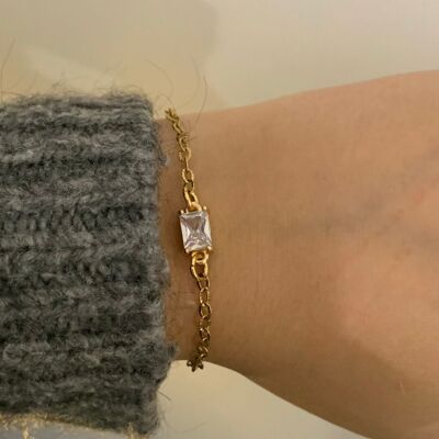 Bracciale in acciaio inossidabile con zirconi