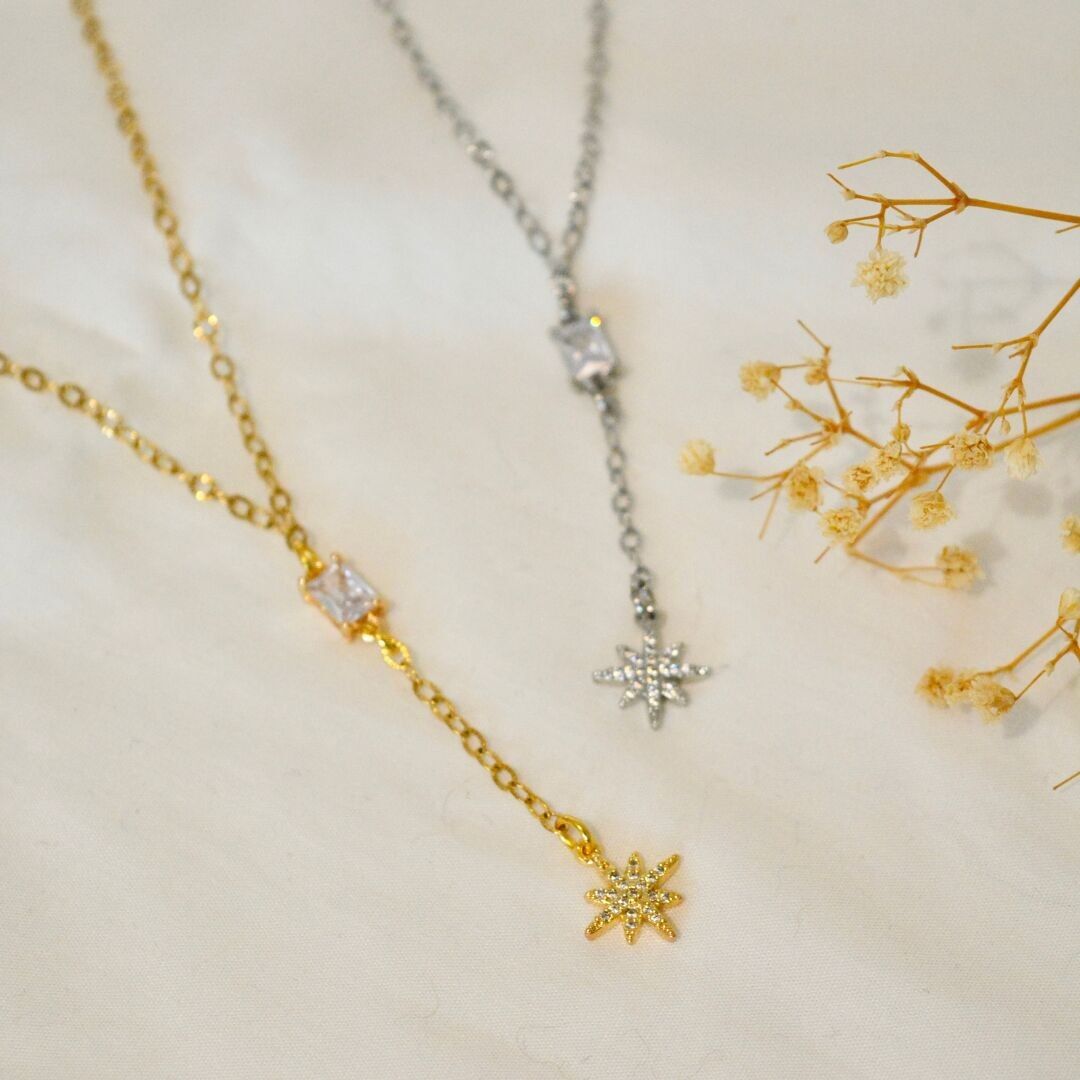 Halskette aus Edelstahl und Zirkon