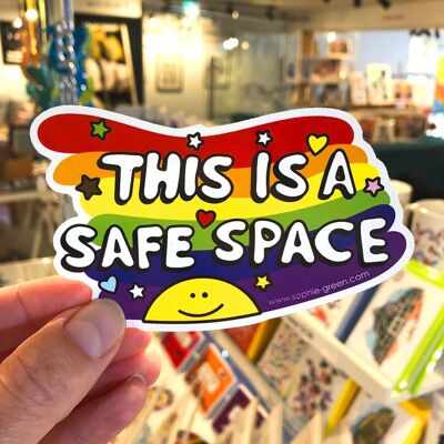 Autocollant vinyle LGBTQ « Ceci est un espace sûr »