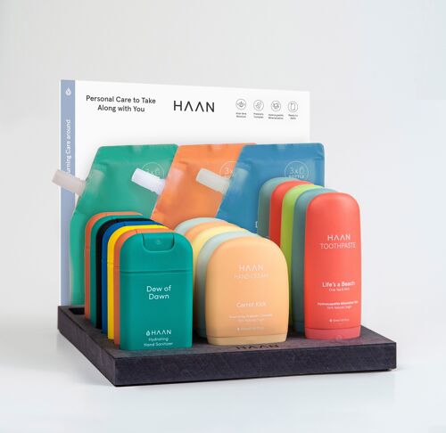 Display Desinfectante de manos + Crema de Manos + Pasta de Dientes + Backcard - HAAN READY