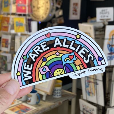 Pegatina de vinilo GRANDE LGBTQ 'Somos aliados'