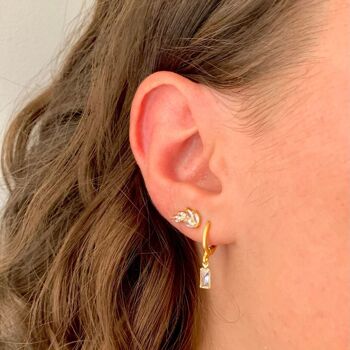 Boucles d'oreilles zircon et acier inoxydable 1