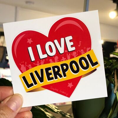 Me encanta Liverpool pegatina de vinilo grande