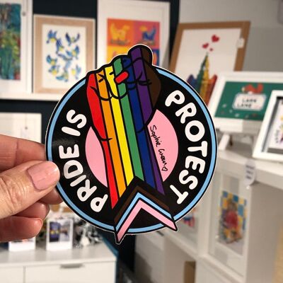 Pride Is Protest BIG vinyl sticker