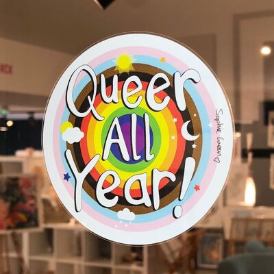 Queer All Year BIG Vinyl Fensteraufkleber