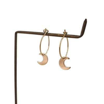 Gold Plated Moon Hoop Earrings