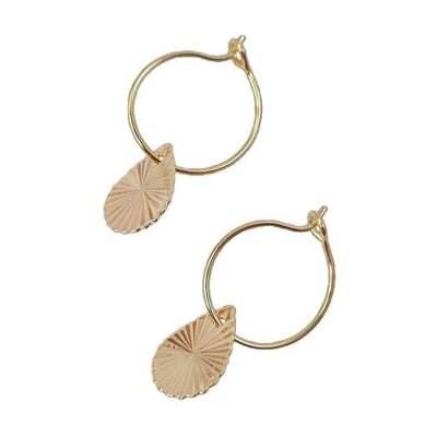 Gold Plated Drop Hoop Earrings