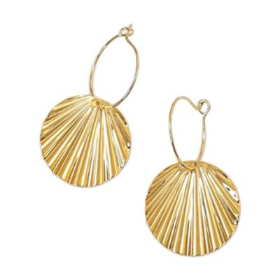 Gold Plated Shell Hoop Earrings