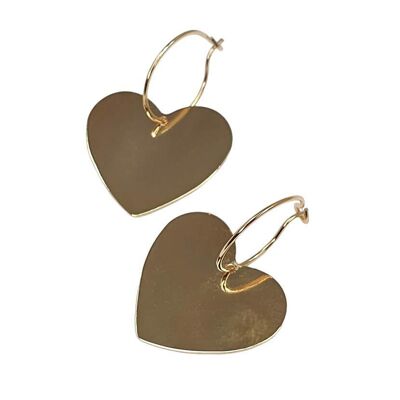 Gold-plated Heart hoop earrings