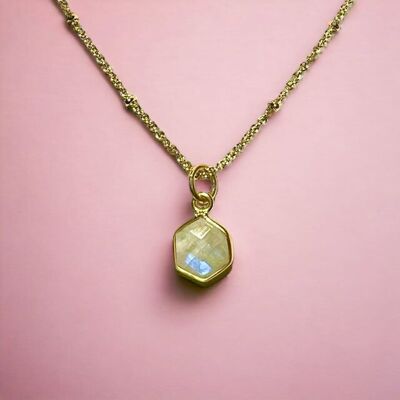 Fine gold gilded "GABRIELLA" pendant in moonstone