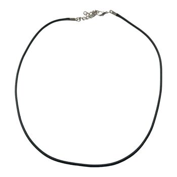 Collier en cordon de coton noir avec fermoir mousqueton et chaîne d'extension, 45 cm, paquet de 20 2