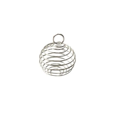 Pendentif cage en spirale en métal, 2 cm, unique