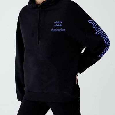 Hooded sweatshirt with Hood "Aquarius"__M