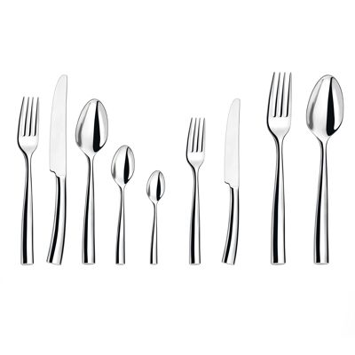 Silhouette - 86-piece cutlery set in wooden chest - Couzon