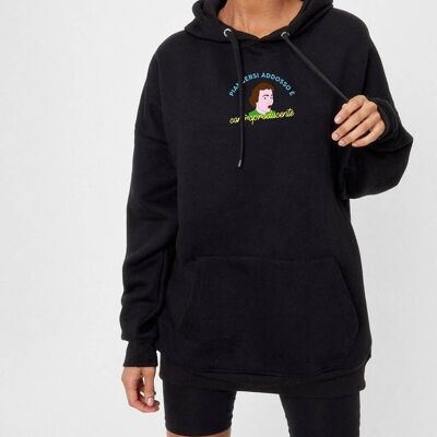 Hoodie "Counterproductive"__XS / Nero