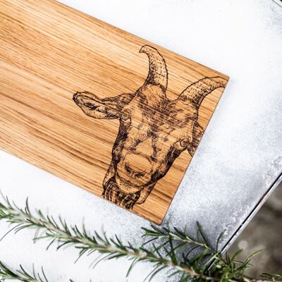 Cutting board goat engraving