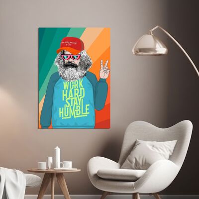 Pintura pop sobre lienzo: Matt Spencer, Karl Marx