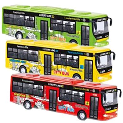 Big bus w. pull back, open dors function,  pull back, sound and light, 3 assorted
