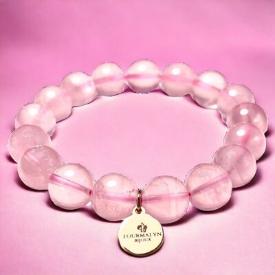 Bracelet "SUNSHINE" en pierres naturelles de Quartz Rose