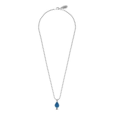Collar Boule 45cm con Charm Piña en Plata de Ley y Esmalte Azul