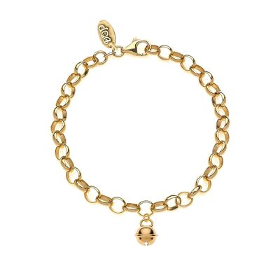 Rolò Light Bracelet with Rattle Charm in Gold-Tone 925 Silver