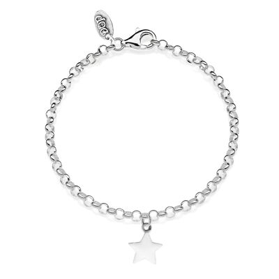 Rolo Mini Bracelet with Star Charm in 925 Silver and Scratch-Resistant Enamel