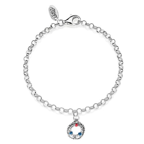 Bracciale Rolo Mini con Charm Salvagente Forte Dei Marmi in Argento 925 e Smalti Antigraffio