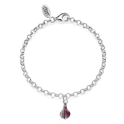 Rolo Mini Bracelet with Onion Charm in 925 Silver and Scratch-Resistant Enamel