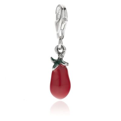 San Marzano Tomaten-Charm aus Sterlingsilber und Emaille